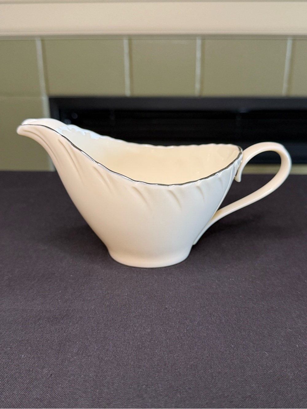 Vintage Lenox Weatherly Creamer Platinum Trim Made in USA